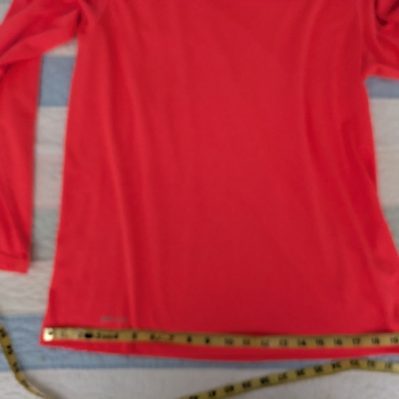 Nike Dri-Fit long-sleeved orange pullover crewneck workout top Women's Sz M - Picture 7 of 12